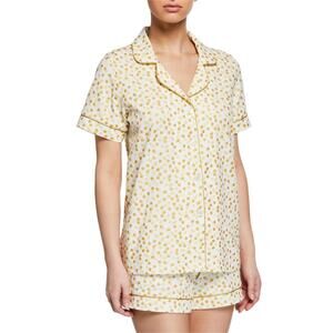 BEDHEAD Yellow Confetti Sparkle Short Sleeve Sleep Shirt Size M